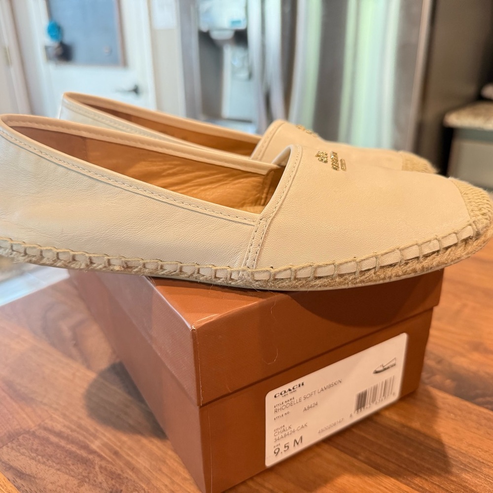 Coach Women's Tan Espadrille Flats - Picture 3 of 10
